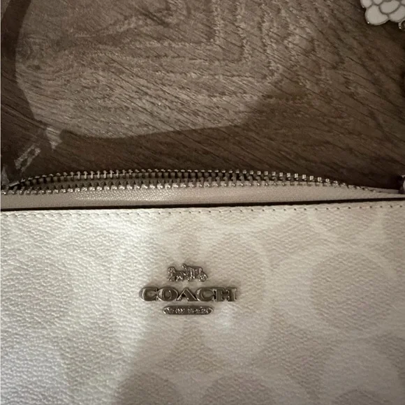 Coach White Wristlet with Floral Accents - Picture 2 of 6
